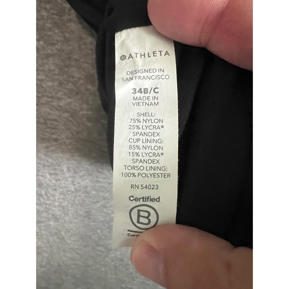 Athleta Black High Neck Racerback Tankini Swim Top 34B/C - Picture 4 of 7
